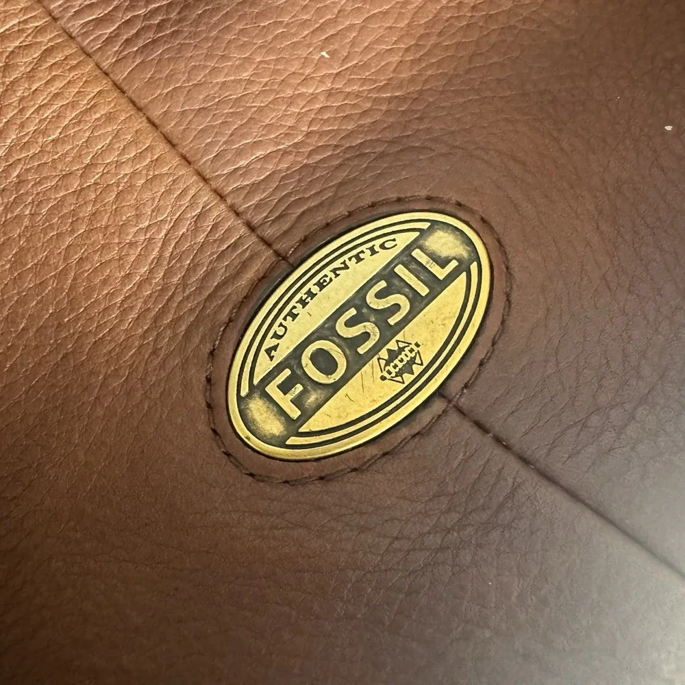 Fossil Explorer X-Large Foldover Crossbody Tote Brown Multicolor -